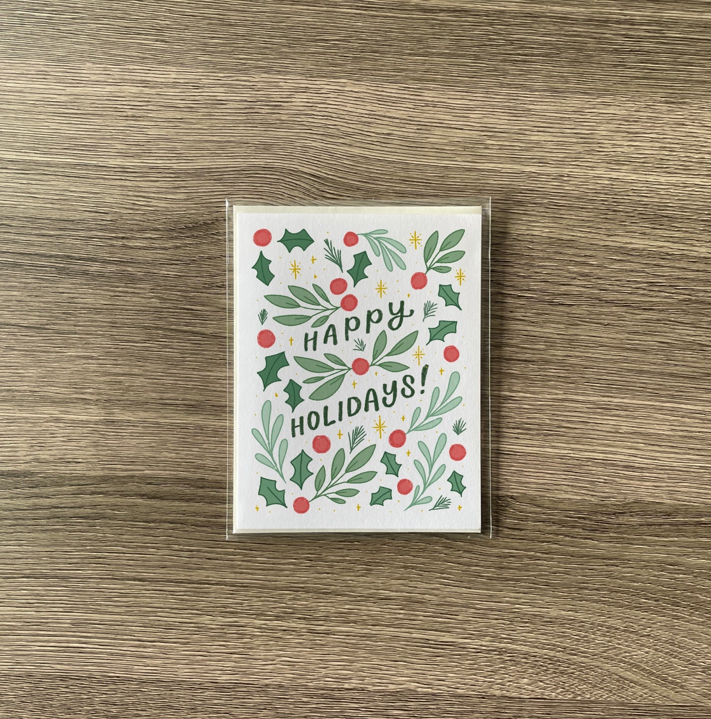 ‘happy holidays!’ holiday greeting card