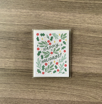 ‘happy holidays!’ holiday greeting card