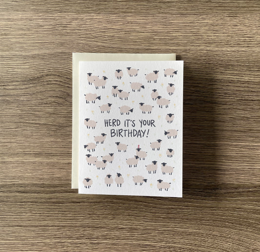 ‘herd it's your birthday!’ birthday card