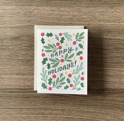 ‘happy holidays!’ holiday greeting card