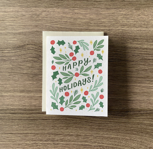 ‘happy holidays!’ holiday greeting card
