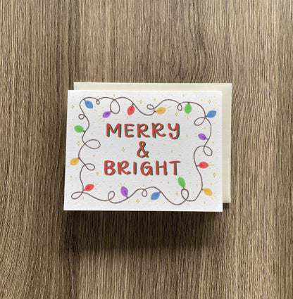 ‘merry & bright’ holiday greeting card