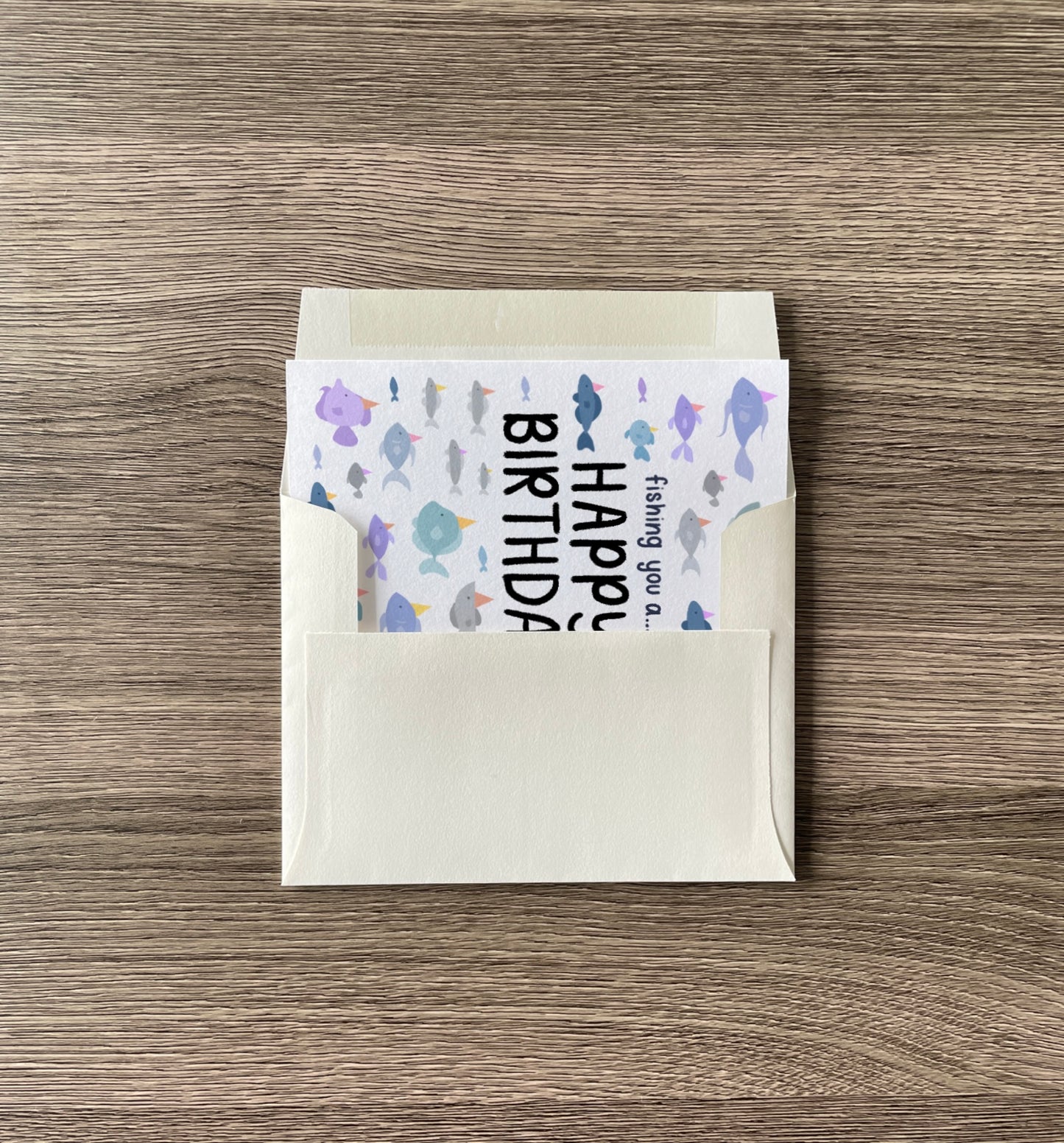‘fishing you a happy birthday!’ birthday card